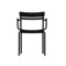 Emma and Oliver Rennes Powder Coated Steel Stacking Dining Chair with Arms and 2 Slat Back for Indoor-Outdoor Use